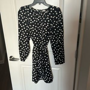 Black and white polka dot dress